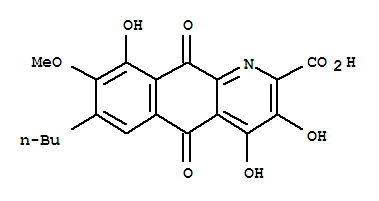 Benzo[g]quinoline-2-carboxylicacid, 7-butyl-5,10-dihydro-3,4,9-trihydroxy-8-methoxy-5,10-dioxo-