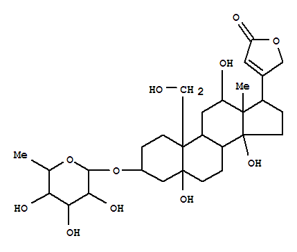 Card-20(22)-enolide,3-[(6-deoxy-a-L-mannopyranosyl)oxy]-5,12,14,19-tetrahydroxy-,(3b,5b,12b)- (9CI)