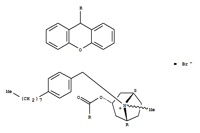 1-A-H,5-A-H-TROPANIUM,3-HYDROXY-8-(P-OCTYLBENZYL)-,BROMIDE,XANTHENE-9-CARBOXYLATE
