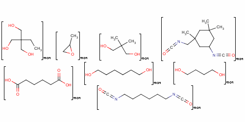 Hexanedioic acid, polymer with 1,4-butanediol, 1,6-diisocyanatohexane, 2,2-dimethyl-1,3-propanediol, 2-ethyl-2-(hydroxymethyl)-1,3-propanediol, 1,6-hexanediol, 5-isocyanato-1-(isocyanatomethyl) -1,3,3-trimethylcyclohexane and methyloxirane