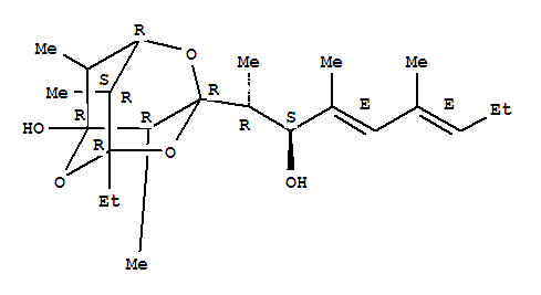 2,4,6-Trioxatricyclo[3.3.1.13,7]decane-3-ethanol,a-(1,3-dimethyl-1,3-hexadienyl)-5-ethyl-7-hydroxy-b,8,9,10-tetramethyl-, [1R-[1a,3b[aS*(1E,3E),bR*],5a,7a,8b,9R*,10R*]]-