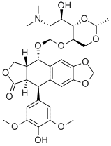 (5R-(5alpha,5abeta,8aalpha,9beta))-9-((2-Deoxy-2-(dimethylamino)-4,6-O-ethylidene-beta-D-glucopyranosyl)oxy)-5,8,8a,9-tetrahydro-5-(4-hydroxy-3,5-dimethoxyphenyl)furo[3,4:6,7]naphtho[2,3-d]-1,3-dioxol-6(5aH)-one