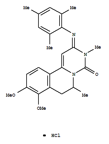 (2E)-8,9-dimethoxy-3,6-dimethyl-2-[(2,4,6-trimethylphenyl)imino]-2,3,6,7-tetrahydro-4H-pyrimido[6,1-a]isoquinolin-4-one hydrochloride