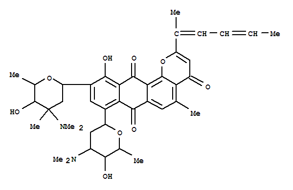4H-Anthra[1,2-b]pyran-4,7,12-trione,11-hydroxy-5-methyl-2-(1-methyl-1,3-pentadienyl)-8-[2,3,6-trideoxy-3-(dimethylamino)-b-D-arabino-hexopyranosyl]-10-[2,3,6-trideoxy-3-(dimethylamino)-3-C-methyl-a-L-lyxo-hexopyranosyl]-, (E,E)-