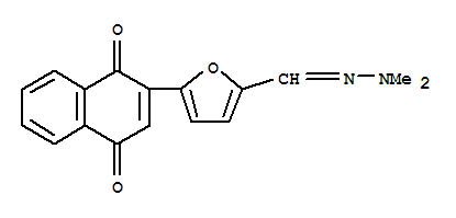 2-Furancarboxaldehyde,  5-(1,4-dihydro-1,4-dioxo-2-naphthalenyl)-,  2-(2,2-dimethylhydrazone)