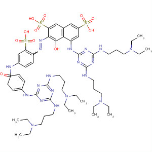 2,7-Naphthalenedisulfonic acid,5-[[4,6-bis[[3-(diethylamino)propyl]amino]-1,3,5-triazin-2-yl]amino]-3-[[4-[[4-[[4,6-bis[[3-(diethylamino)propyl]amino]-1,3,5-triazin-2-yl]amino]benzoyl]amino]-2-sulfophenyl]azo]-4-hydroxy-