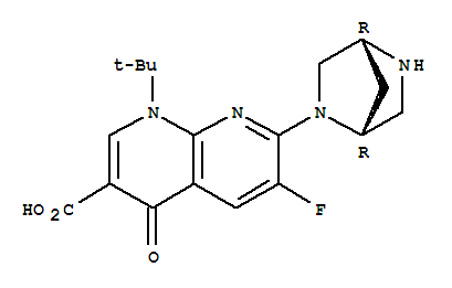 1,8-naphthyridine-3-carboxylic acid, 7-[(1R,4R)-2,5-diazabicyclo[2.2.1]hept-2-yl]-1-(1,1-dimethylethyl)-6-fluoro-1,4-dihydro-4-oxo-
