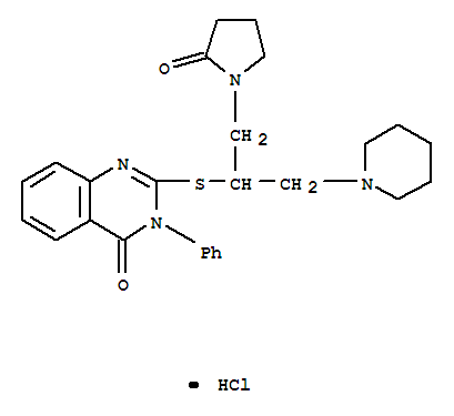 4(3H)-Quinazolinone, 2-((1-((2-oxo-1-pyrrolidinyl)methyl)-2-(1-piperidinyl)ethyl)thio)-3-phenyl-, monohydrochloride
