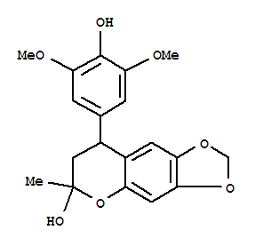 6H-1,3-Dioxolo(4,5-g)(1)benzopyran-6-ol, 7,8-dihydro-8-(4-hydroxy-3,5-dimethoxyphenyl)-6-methyl-
