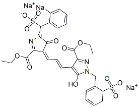 2-[3-Ethoxycarbonyl-4-[3-[3-ethoxycarbonyl-5-oxo-1-(2-sodiosulfobenzyl)-2-pyrazolin-4-ylidene]-1-propenyl]-5-hydroxy-1H-pyrazol-1-ylmethyl]benzenesulfonic acid sodium salt