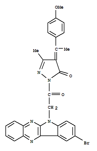 (4Z)-2-[(9-bromo-6H-indolo[2,3-b]quinoxalin-6-yl)acetyl]-4-[1-(4-methoxyphenyl)ethylidene]-5-methyl-2,4-dihydro-3H-pyrazol-3-one