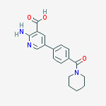 2-amino-5-[4-(piperidine-1-carbonyl)phenyl]pyridine-3-carboxylic Acid