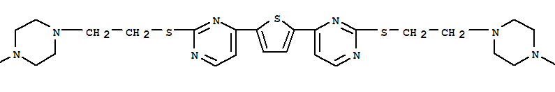 2,5-Bis(2-((2-(4-methylpiperazin-1-yl)ethyl)thio)-4-pyrimidinyl)thiophene