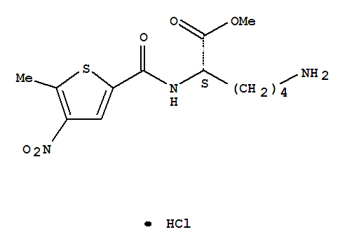 L-Lysine, N(sup 2)-((5-methyl-4-nitro-2-thienyl)carbonyl)-, methyl est er, monohydrochloride