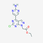 ethyl 2-(4-(2-aminopyrimidin-5-yl)-6-chloro-1H-pyrazolo[3,4-d]pyrimidin-1-yl)acetate
