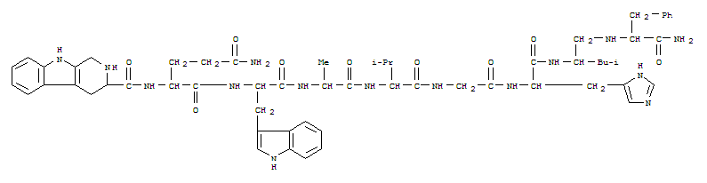L-Histidinamide,N2-[(2,3,4,9-tetrahydro-1H-pyrido[3,4-b]indol-3-yl)carbonyl]-L-glutaminyl-L-tryptophyl-L-alanyl-L-valylglycyl-N-[1-[[[2-amino-2-oxo-1-(phenylmethyl)ethyl]amino]methyl]-3-methylbutyl]-,[1(R),5[S-(R*,R*)]]-