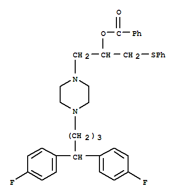 2-{4-[4,4-bis(4-fluorophenyl)butyl]piperazin-1-yl}-1-[(phenylsulfanyl)methyl]ethyl benzoate
