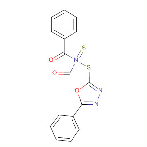 Carbamodithioic acid, benzoyl-, 5-phenyl-1,3,4-oxadiazol-2-yl ester