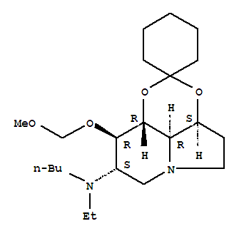 Spirocyclohexane-1,2-1,3dioxino4,5,6-hiindolizin-8-amine, N-butyl-N-ethyloctahydro-9-(methoxymethoxy)-, 3aS-(3a.alpha.,8.alpha.,9.beta.,9a.beta.,9b.alpha.)-