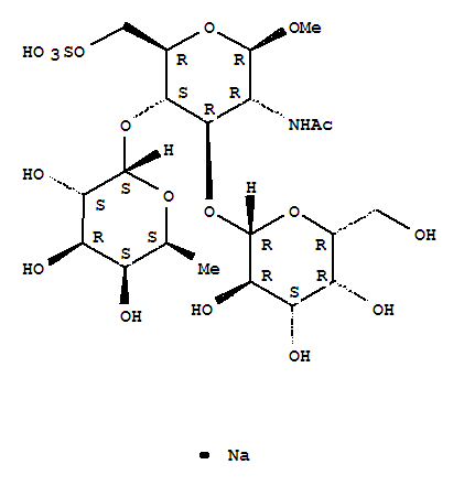 methyl O-galactopyranosyl-1-3-O-(fucopyranosyl-1-4)-2-acetamido-2-deoxy-6-O-sulfoglucopyranoside