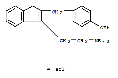 2-[2-(4-ethoxybenzyl)-1H-inden-3-yl]-N,N-diethylethanamine hydrochloride (1:1)