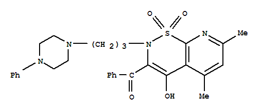 (3Z)-3-[hydroxy(phenyl)methylidene]-5,7-dimethyl-2-[3-(4-phenylpiperazin-1-yl)propyl]-2,3-dihydro-4H-pyrido[3,2-e][1,2]thiazin-4-one 1,1-dioxide