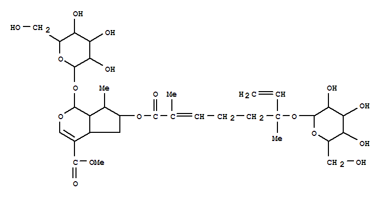 Cyclopenta[c]pyran-4-carboxylicacid, 1-(b-D-glucopyranosyloxy)-6-[[6-(b-D-glucopyranosyloxy)-2,6-dimethyl-1-oxo-2,7-octadienyl]oxy]-1,4a,5,6,7,7a-hexahydro-7-methyl-,methyl ester, [1S-[1a,4aa,6a(2E,6R*),7a,7aa]]-