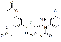 Benzamide,  3,5-bis(acetyloxy)-N-[6-amino-1-(3-chlorophenyl)-1,2,3,4-tetrahydro-3-methyl-2,4-dioxo-5-pyrimidinyl]-