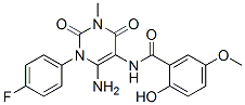 Benzamide,  N-[6-amino-1-(4-fluorophenyl)-1,2,3,4-tetrahydro-3-methyl-2,4-dioxo-5-pyrimidinyl]-2-hydroxy-5-methoxy-