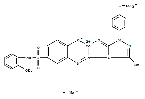 Cobaltate(1-),[S-[4-[4-[2-[5-[[(2-ethoxyphenyl)amino]sulfonyl]-2-(hydroxy-kO)phenyl]diazenyl-kN1]-4,5-dihydro-3-methyl-5-(oxo-kO)-1H-pyrazol-1-yl]phenyl]monothiosulfato(3-)]-, sodium (1:1)