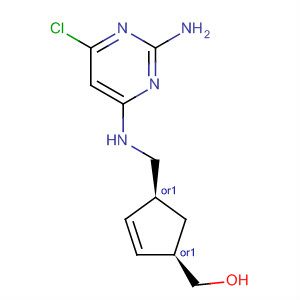 2-Cyclopentene-1-methanol,4-[[(2-amino-6-chloro-4-pyrimidinyl)amino]methyl]-, (1R,4S)-rel-