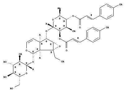 b-D-Glucopyranoside,(1aS,1bS,2S,5aR,6S,6aS)-6-[[6-deoxy-2,4-bis-O-[(2E)-3-(4-hydroxyphenyl)-1-oxo-2-propen-1-yl]-a-L-mannopyranosyl]oxy]-1a,1b,2,5a,6,6a-hexahydro-1a-(hydroxymethyl)oxireno[4,5]cyclopenta[1,2-c]pyran-2-yl