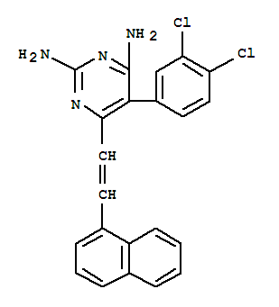 5-(3,4-dichlorophenyl)-6-[(E)-2-naphthalen-1-ylethenyl]pyrimidine-2,4-diamine