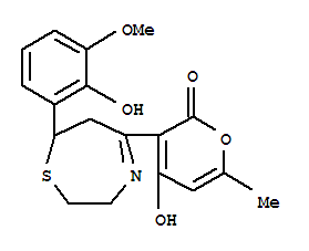 (3E)-3-[7-(2-hydroxy-3-methoxyphenyl)-1,4-thiazepan-5-ylidene]-6-methyl-2H-pyran-2,4(3H)-dione