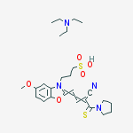2-[3-cyano-4-(pyrrolidin-1-yl)-4-thioxobut-2-enylidene]-5-methoxy-2H-benzoxazole-3-propanesulphonic acid, compound with triethylamine (1:1)