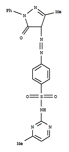 benzenesulfonamide, 4-[(E)-2-(4,5-dihydro-3-methyl-5-oxo-1-phenyl-1H-pyrazol-4-yl)diazenyl]-N-(4-methyl-2-pyrimidinyl)-