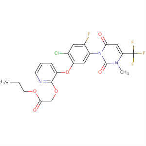 Acetic acid,[[3-[2-chloro-5-[3,6-dihydro-3-methyl-2,6-dioxo-4-(trifluoromethyl)-1(2H)-pyrimidinyl]-4-fluorophenoxy]-2-pyridinyl]oxy]-, propyl ester