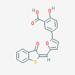 2-hydroxy-5-[5-[(e)-(3-oxo-1-benzothiophen-2-ylidene)methyl]furan-2-yl]benzoic Acid