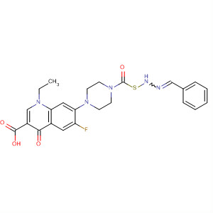 3-Quinolinecarboxylic acid,1-ethyl-6-fluoro-1,4-dihydro-4-oxo-7-[4-[[(phenylmethylene)hydrazino]thioxomethyl]-1-piperazinyl]-