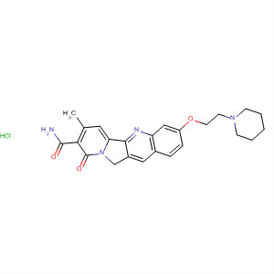 Indolizino[1,2-b]quinoline-8-carboxamide,9,11-dihydro-7-methyl-9-oxo-3-[2-(1-piperidinyl)ethoxy]-,monohydrochloride