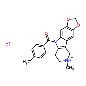 8-methyl-5-(4-methylbenzoyl)-6,7,8,9-tetrahydro-5H-[1,3]dioxolo[4,5-f]pyrido[4,3-b]indol-8-ium chloride