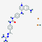 6-amino-4-[(4-{[(4-{(1E)-1-[(diaminomethylidene)hydrazinylidene]ethyl}phenyl)carbamoyl]amino}phenyl)amino]-1-methylquinolinium bromide hydrobromide (1:1:1)