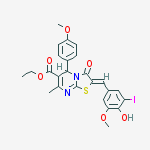 Ethyl (2z)-2-[(4-hydroxy-3-iodo-5-methoxyphenyl)methylidene]-5-(4-methoxyphenyl)-7-methyl-3-oxo-5h-[1,3]thiazolo[3,2-a]pyrimidine-6-carboxylate