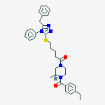 4-{5-[(5-benzyl-4-phenyl-4H-1,2,4-triazol-3-yl)sulfanyl]pentanoyl}-1-[(4-ethylphenyl)carbonyl]-2-methylpiperazine