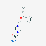 1-piperazineacetic acid, 4-[2-(diphenylmethoxy)ethyl]-, sodium salt (1:1)