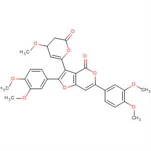 4H-Furo[3,2-c]pyran-4-one,2,6-bis(3,4-dimethoxyphenyl)-2,3-dihydro-3-(4-methoxy-2-oxo-2H-pyran-6-yl)-