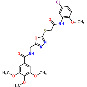 N-{[5-({2-[(5-chloro-2-methoxyphenyl)amino]-2-oxoethyl}sulfanyl)-1,3,4-oxadiazol-2-yl]methyl}-3,4,5-trimethoxybenzamide