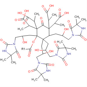 1,1,3,3-Cyclohexanetetrapropanoic acid, 2-oxo-,tetrakis[3-(4,4-dimethyl-2,5-dioxo-1-imidazolidinyl)-2-hydroxypropyl]ester