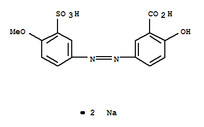 Benzoic acid,2-hydroxy-5-[2-(4-methoxy-3-sulfophenyl)diazenyl]-, sodium salt (1:2)