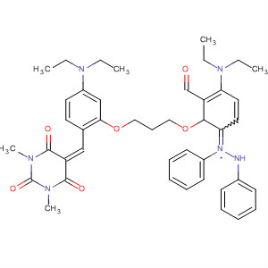 Benzaldehyde,4-(diethylamino)-2-[3-[5-(diethylamino)-2-[(tetrahydro-1,3-dimethyl-2,4,6-trioxo-5(2H)-pyrimidinylidene)methyl]phenoxy]propoxy]-,1-(diphenylhydrazone)